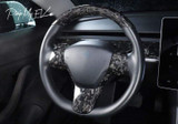 Genuine Carbon Fiber Top Steering Wheel Fascia for Model Y (Various Options)