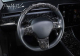 Genuine Carbon Fiber Top Steering Wheel Fascia for Model Y (Various Options)