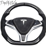 Custom Dry Carbon Fiber Steering Wheel Replacement for Model S & Model X (Various Options)