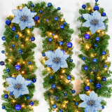 5PCS Christmas Garland With Artificial Flower 5PCS Christmas Garland With Artificial Flower