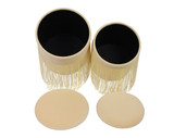 Tassel Cream Storage Ottomans - Set of 2
