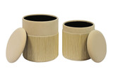 Tassel Cream Storage Ottomans - Set of 2