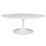 Lippa 42" Oval-Shaped Wood Top Coffee Table in White