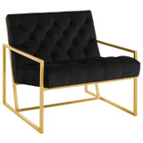 Bequest Velvet Gold Stainless Steel Accent Chair