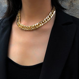 Punk Hip Hop Curb Cuban Thick Short Choker Necklace Men Simple Minimalist Chunky Collar Necklace Punk Hip Hop Curb Cuban Thick Short Choker Necklace Men Simple Minimalist Chunky Collar Necklace