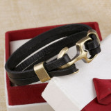 Wholesale Cuff braided Wrap Bracelet & Bangles Men Jewelry Pirate Genuine Leather Anchor Bracelets Vintage Men's Jewelry
