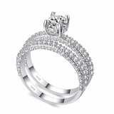 High quality Rose Gold White gold Women Fashion AAAA Cubic Zirconia Wedding Engagement ring