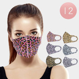 12pcs - Leopard Print Fashion Masks