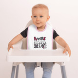 Hugs and Kisses - Embroidered Baby Bib