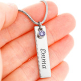 Granddaughter, I Wished on a Star and You Came True - Birthstone Name Necklace