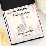 Granddaughter, I Wished on a Star and You Came True - Birthstone Name Necklace