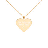 You Make My Heart Sing - Engraved Silver Heart Necklace You Make My Heart Sing - Engraved Silver Heart Necklace