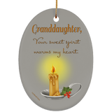 Granddaughter, Your Sweet Spirit Warms My Heart - Ornament