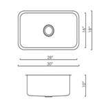DAX-KA-3018 / DAX SINGLE BOWL UNDERMOUNT KITCHEN SINK, 18 GAUGE STAINLESS STEEL, BRUSHED FINISH DAX-KA-3018 / DAX SINGLE BOWL UNDERMOUNT KITCHEN SINK, 18 GAUGE STAINLESS STEEL, BRUSHED FINISH