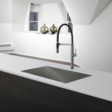 DAX-KA-SQ-3018 / DAX HANDMADE SINGLE BOWL UNDERMOUNT KITCHEN SINK, 18 GAUGE STAINLESS STEEL, BRUSHED FINISH DAX-KA-SQ-3018 / DAX HANDMADE SINGLE BOWL UNDERMOUNT KITCHEN SINK, 18 GAUGE STAINLESS STEEL, BRUSHED FINISH