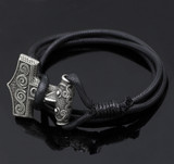 Thor's Nighttime™ - Thor's Hammer Viking Bracelet
