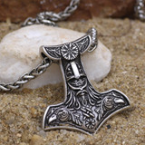 Mjölnir and Huginn & Muninn™ - Thor's Hammer Viking Raven Necklace