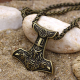 Mjölnir and Huginn & Muninn™ - Thor's Hammer Viking Raven Necklace