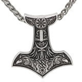 Mjölnir and Huginn & Muninn™ - Thor's Hammer Viking Raven Necklace
