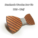 Classic Striped Wooden Bowtie