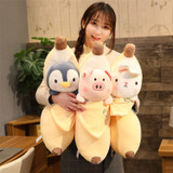 Cute Animals on Banana Beds Body Pillow