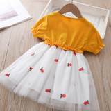 'Rosy Pineapple II" Short Sleeve Dress