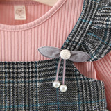 'Camille' Long Sleeve Plaid Dress