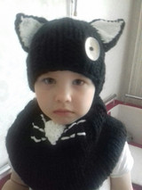 2-Piece Wool Knit Cap and Scarf Set - Hand Knitted