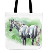Green Horse Cloth Tote Bag