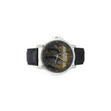 Budha Train Your Mind Unisex Stainless Steel Leather Strap Watch