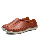 Merkmak Brand Summer Causal Shoes Men Loafers Genuine Leather Moccasins Men Driving Shoes High Quality Flats For Man size 39-46