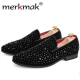 Merkmak Men's Shoes 2017 Fashion Handmade Outdoor Leisure Footwear Casual Loafer Black Dress Business Men Flats Zapatos Hombres