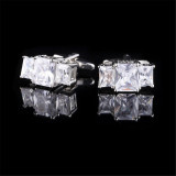 V.YA 2017 High Quality Crystal Business Fashion Cuff Links Brand Copper Metal for Shirts Glossy Exquisite Button Cufflinks