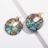 Shell Round Drop Dangle Earrings