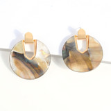 Shell Round Drop Dangle Earrings