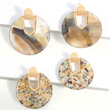 Shell Round Drop Dangle Earrings