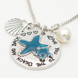 " I Love You To The Beach And Back" Beach Keychain & Necklace