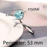 Mermaid Crystal Bubble 925 Sterling Silver Ring