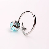 Mermaid Crystal Bubble 925 Sterling Silver Ring