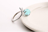 Mermaid Crystal Bubble 925 Sterling Silver Ring