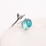Mermaid Crystal Bubble 925 Sterling Silver Ring