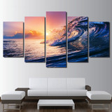 Limited Edition 5 Piece Ocean & Powerful Waves Canvas