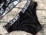 Letter Bandage Bikini Set Padded Swimsuit