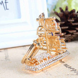 Sailing Boat Crystal Keychain