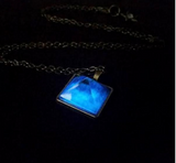 Glowing Blue Ocean Crystal Necklace