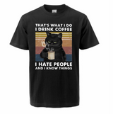 "I Drink Coffee" Cat T-Shirt