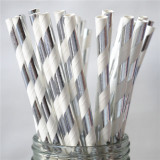 25pcs Metallic Paper Straws