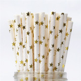 25pcs Metallic Paper Straws