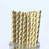 25pcs Metallic Paper Straws