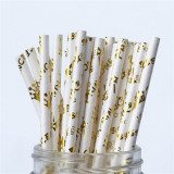 25pcs Metallic Paper Straws